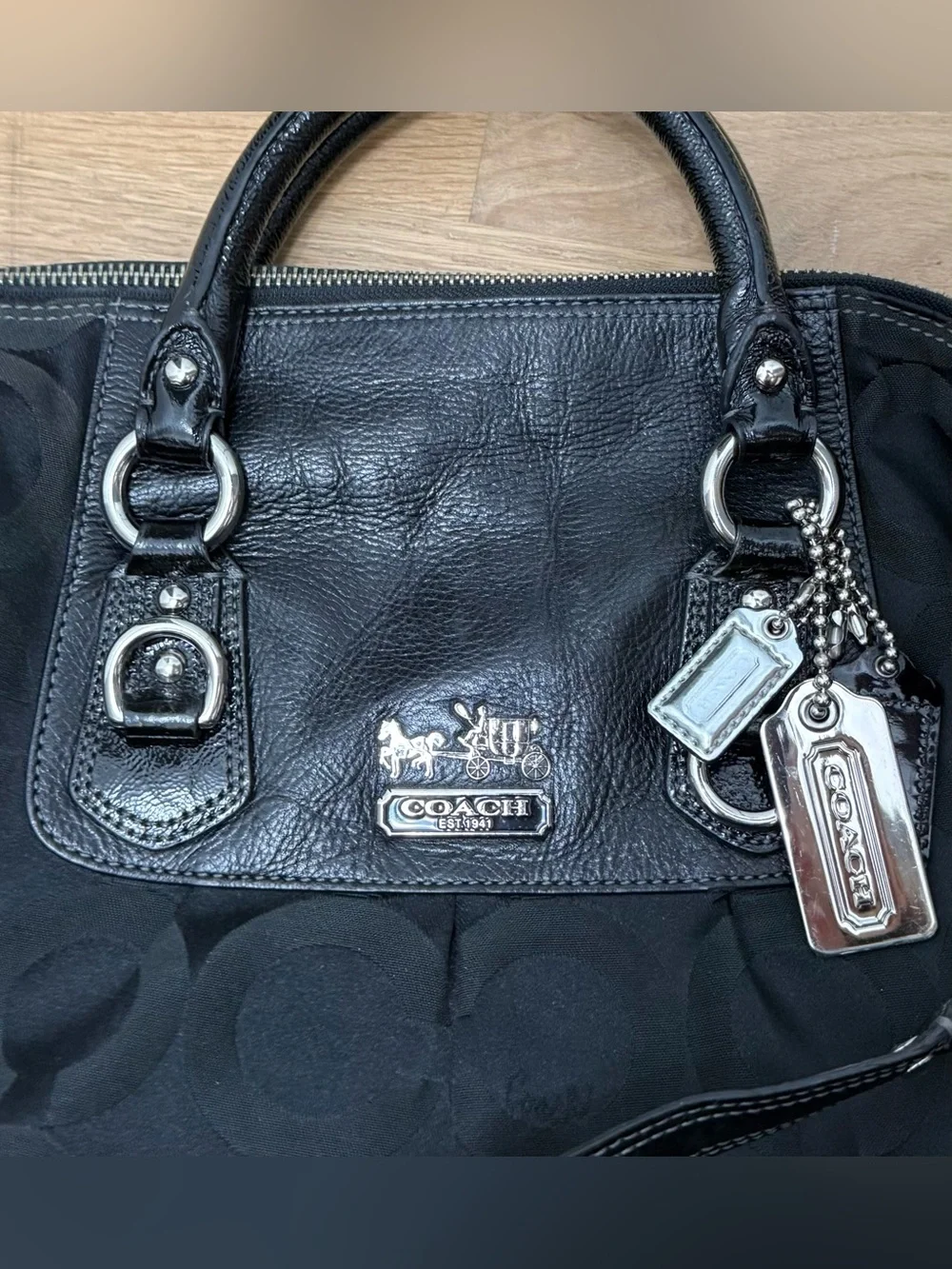 Coach Madison Op Art Sabrina Satchel & Convertible Shoulder Strap - Picture 5 of 15